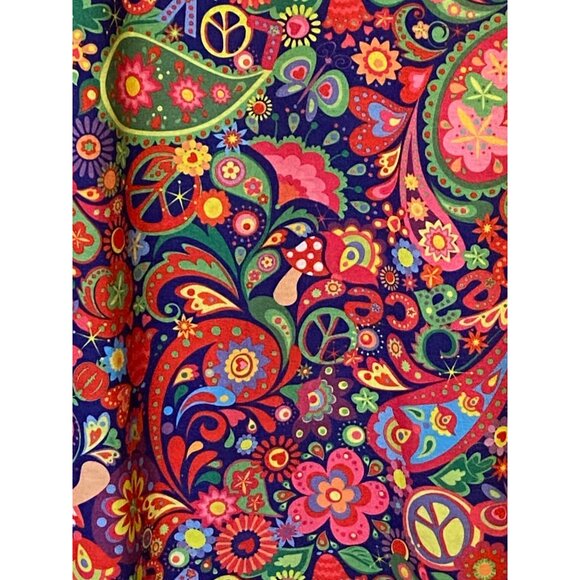 Bright Multicolor Paisley & Floral Print Tunic Dress With Flared Sleeves - Picture 11 of 12